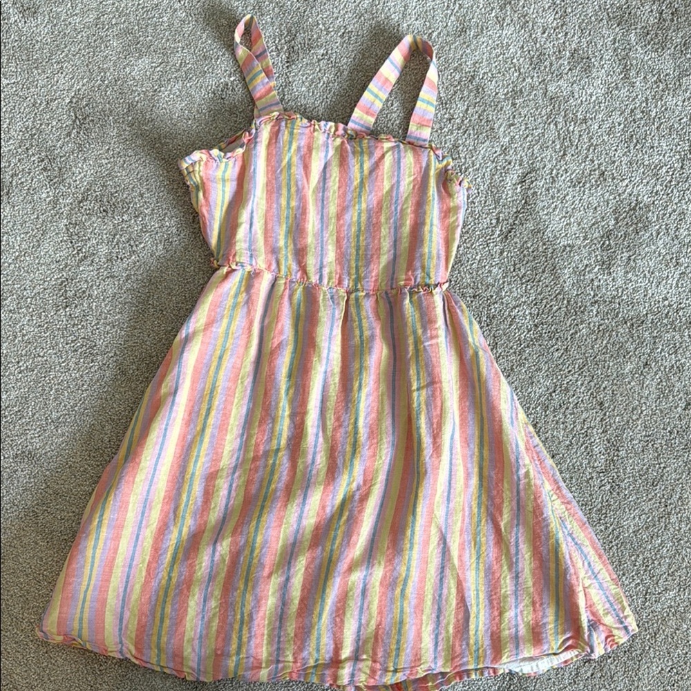 J.Crew Colorful Striped Crewcuts Summer Linen-Blend Dress